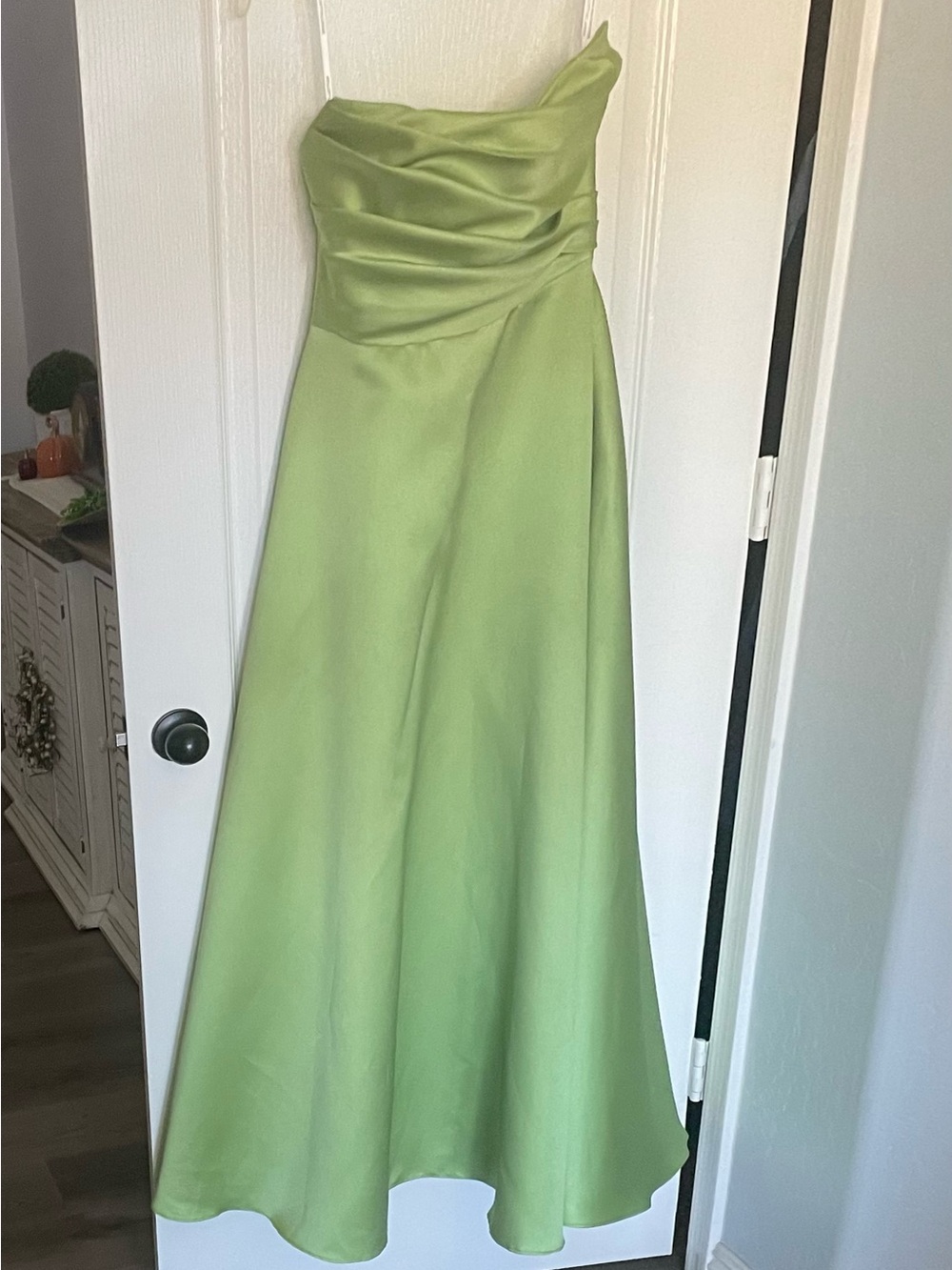 Dessy Collection Strapless A-Line Prom Dress- Mojito Green